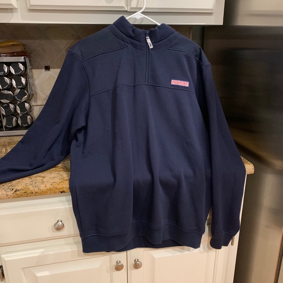 Vinyard Vines Navy Quarter Zip Sweater Jacket - Picture 6 of 8